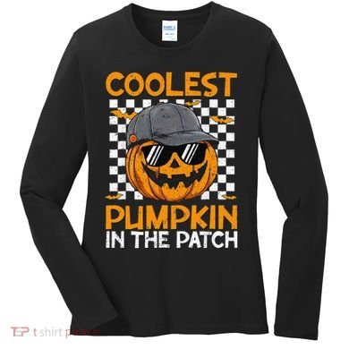 Retro Coolest Pumpkin In The Patch Outfit Halloween Women's Long Sleeve Shirt