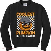 Retro Coolest Pumpkin In The Patch Outfit Halloween Kids Sweatshirt thumb 0