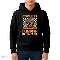 Retro Coolest Pumpkin In The Patch Outfit Halloween Kids Hoodie thumb 4
