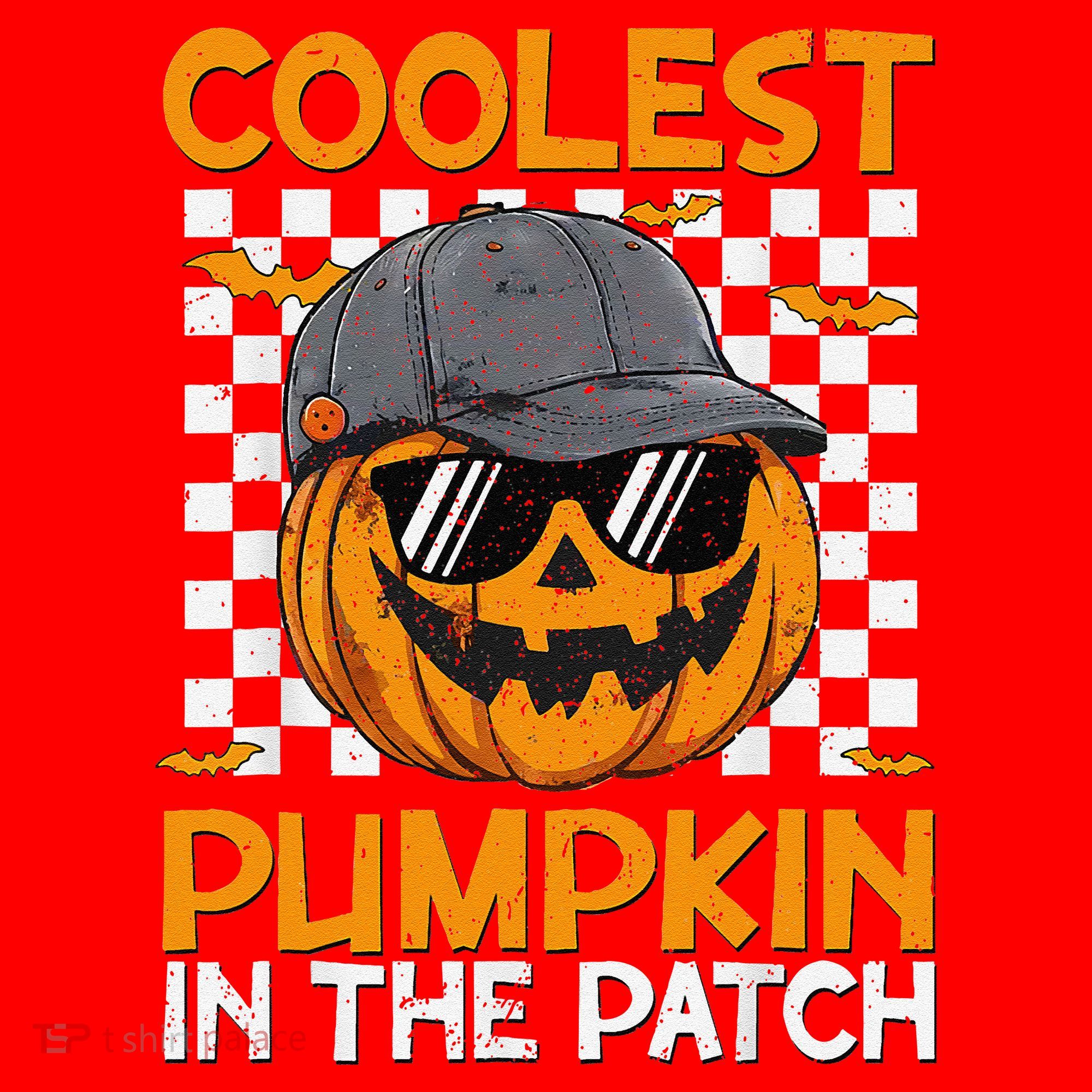Retro Coolest Pumpkin In The Patch Outfit Halloween Santa Hat