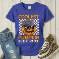 Retro Coolest Pumpkin In The Patch Outfit Halloween Women's T-Shirt thumb 3