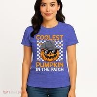 Retro Coolest Pumpkin In The Patch Outfit Halloween Women's T-Shirt thumb 4