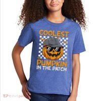 Retro Coolest Pumpkin In The Patch Outfit Halloween Kids T-Shirt thumb 2