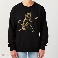 Rock Cat Playing Guitar Funny Guitar Cat Women's Sweatshirt thumb 0
