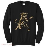 Rock Cat Playing Guitar Funny Guitar Cat Sweatshirt thumb 0