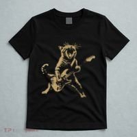 Rock Cat Playing Guitar Funny Guitar Cat T-Shirt thumb 5