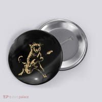 Rock Cat Playing Guitar Funny Guitar Cat Button thumb 0