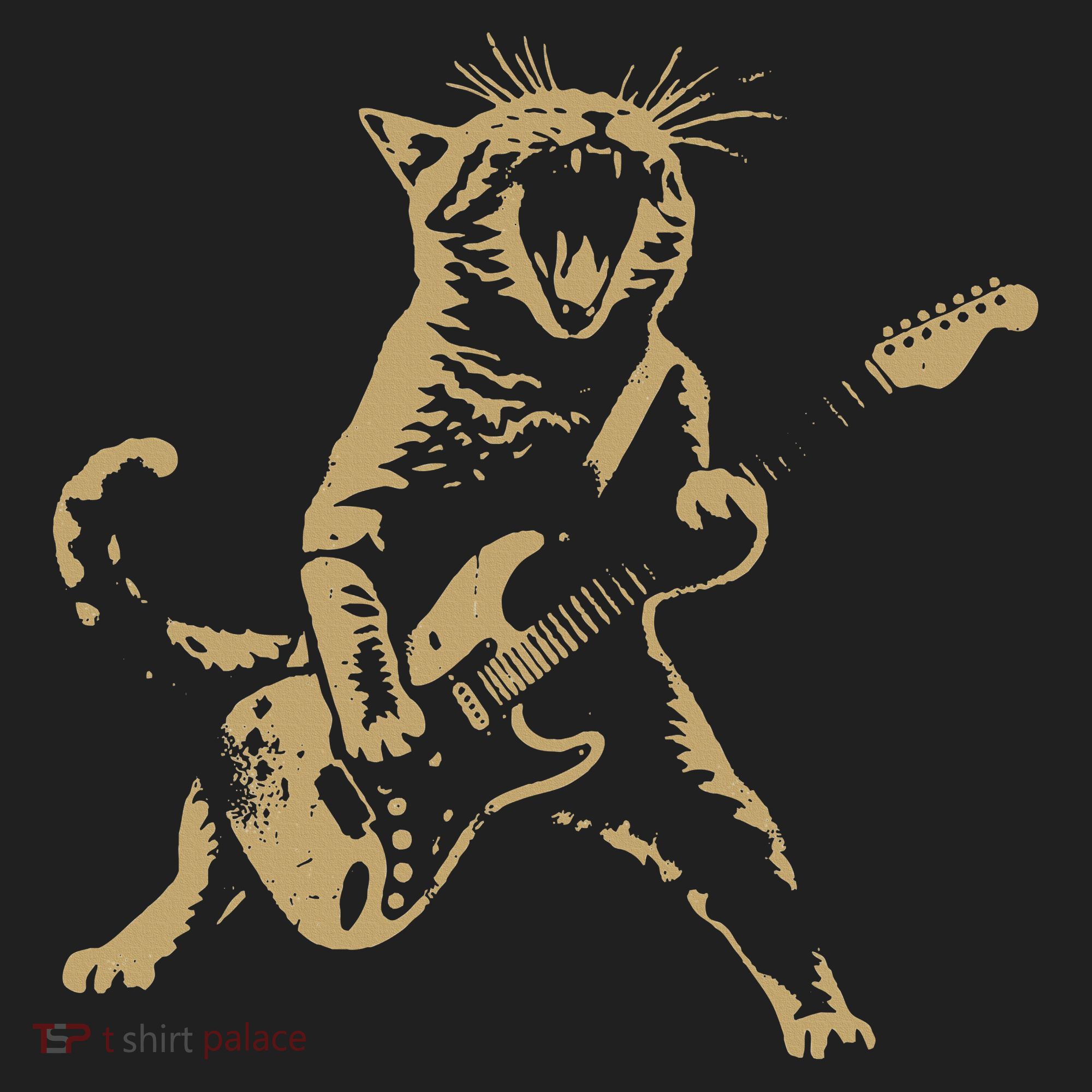 Rock Cat Playing Guitar Funny Guitar Cat Tumbler