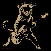 Rock Cat Playing Guitar Funny Guitar Cat Ornament thumb 1