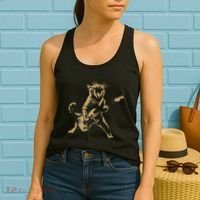 Rock Cat Playing Guitar Funny Guitar Cat Women's Tank Top thumb 2