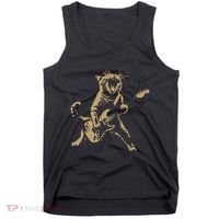 Rock Cat Playing Guitar Funny Guitar Cat Tank Top thumb 0