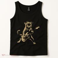 Rock Cat Playing Guitar Funny Guitar Cat Tank Top thumb 2