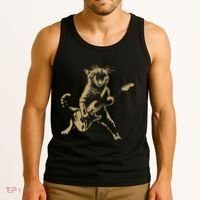 Rock Cat Playing Guitar Funny Guitar Cat Tank Top thumb 3