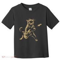 Rock Cat Playing Guitar Funny Guitar Cat Toddler T-Shirt thumb 0