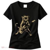 Rock Cat Playing Guitar Funny Guitar Cat Women's T-Shirt thumb 0