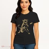 Rock Cat Playing Guitar Funny Guitar Cat Women's T-Shirt thumb 4
