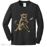 Rock Cat Playing Guitar Funny Guitar Cat Kids Long Sleeve Shirt thumb 0