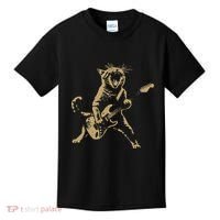 Rock Cat Playing Guitar Funny Guitar Cat Kids T-Shirt thumb 0