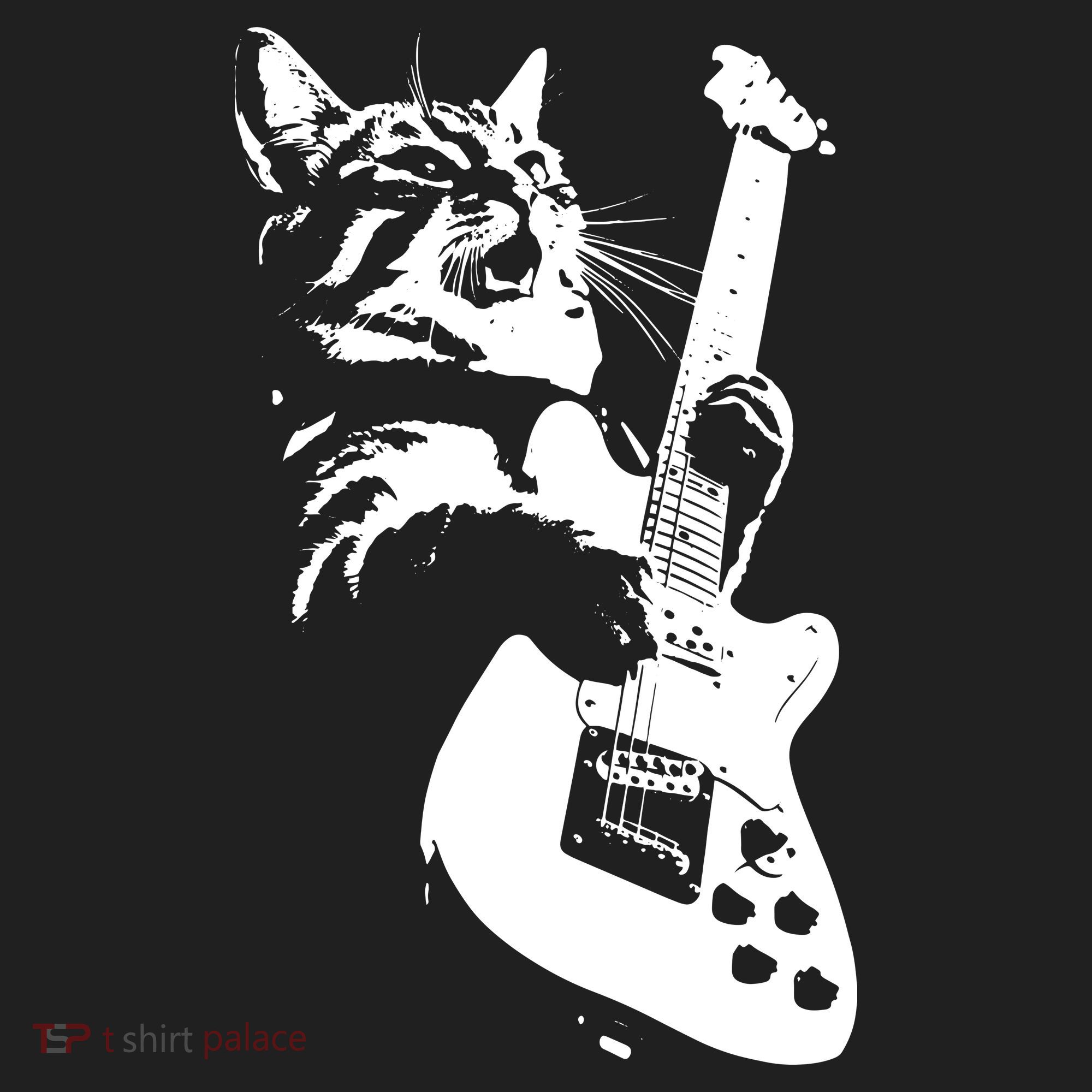 Rock Cat Playing Guitar Funny Guitar Cat Tumbler