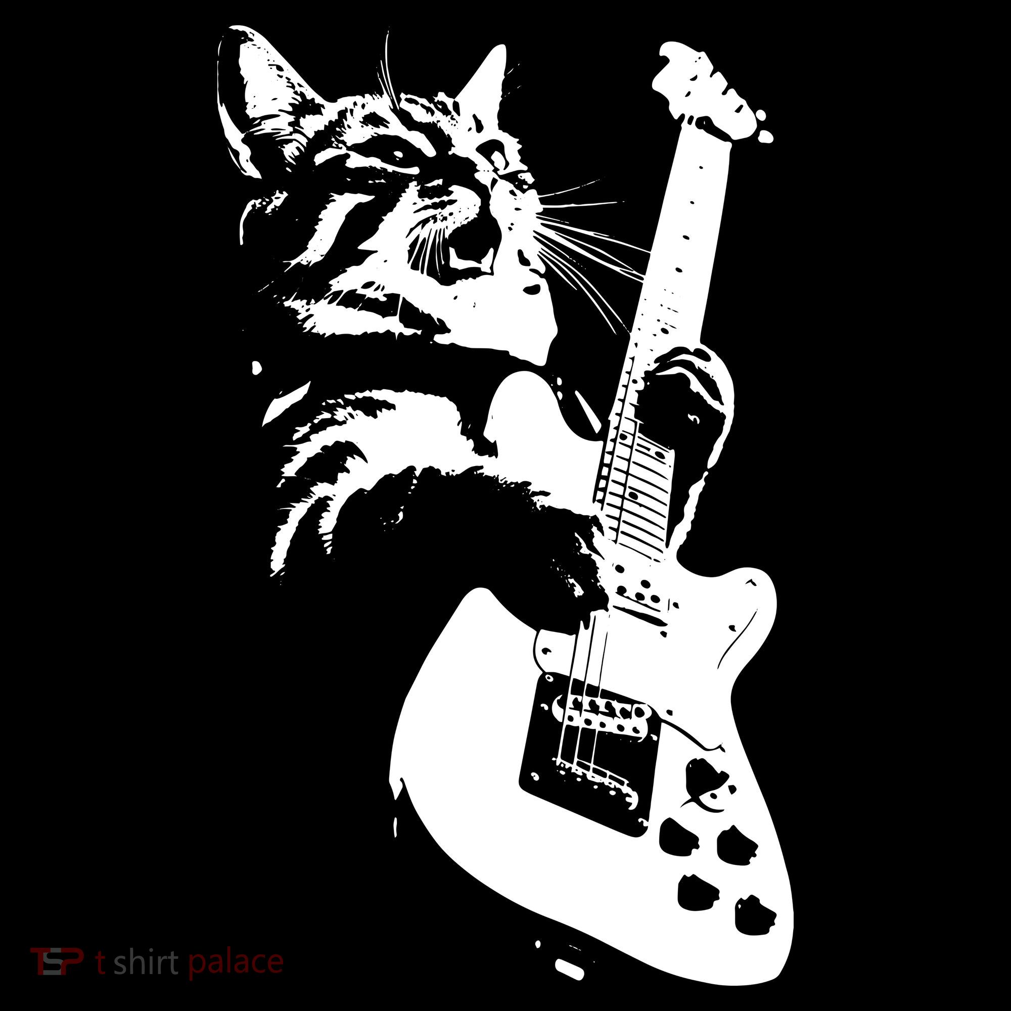 Rock Cat Playing Guitar Funny Guitar Cat Ornament