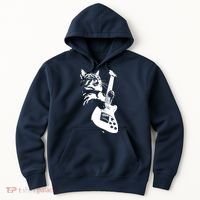 Rock Cat Playing Guitar Funny Guitar Cat Hoodie thumb 0