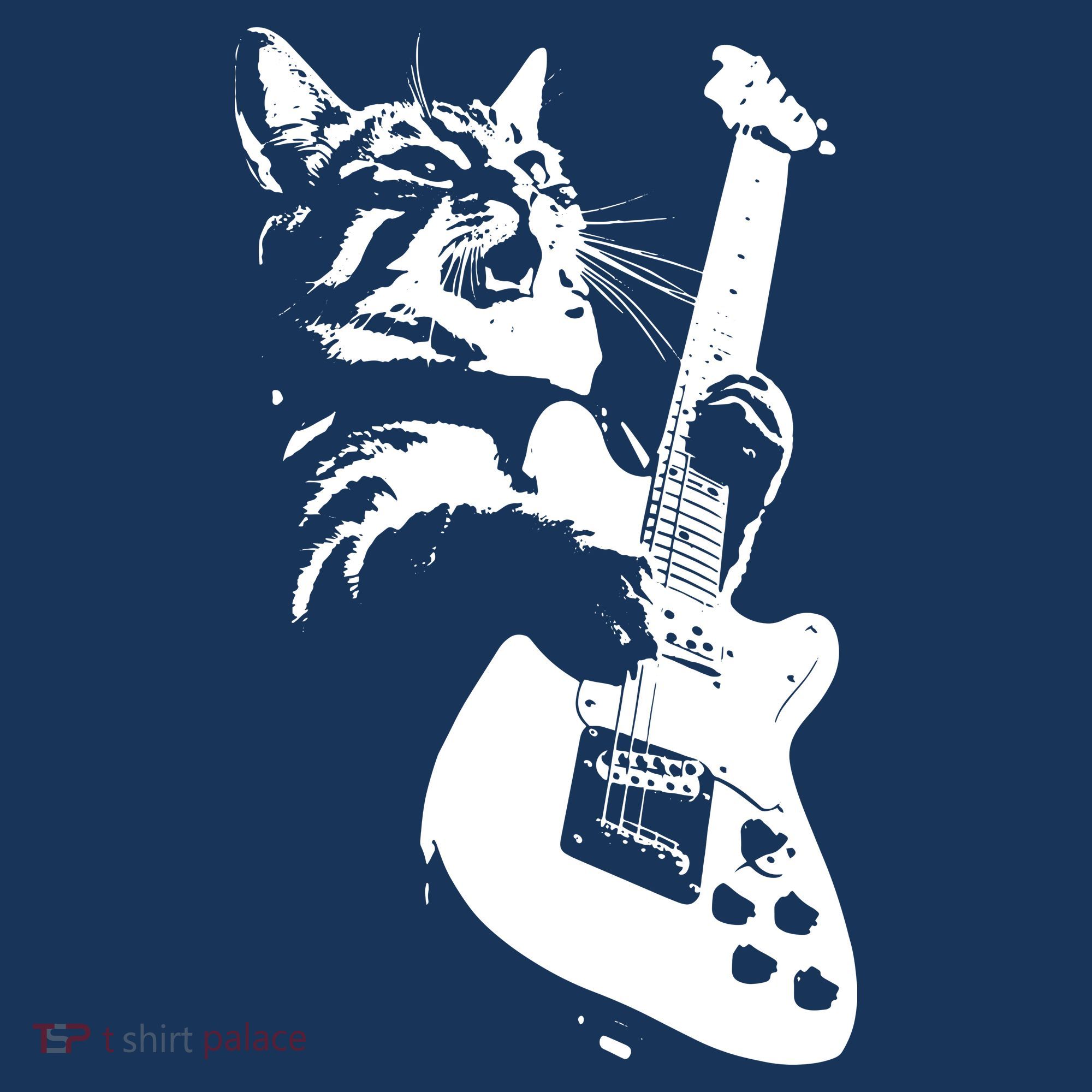 Rock Cat Playing Guitar Funny Guitar Cat Hoodie