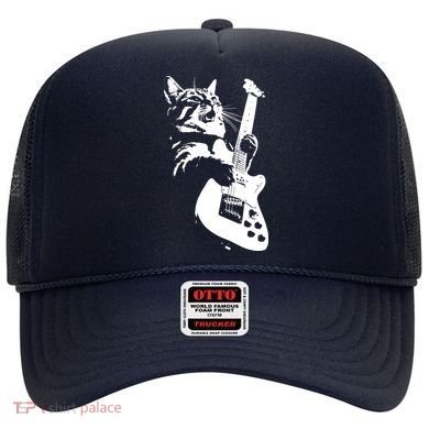 Rock Cat Playing Guitar Funny Guitar Cat Hat
