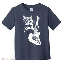 Rock Cat Playing Guitar Funny Guitar Cat Toddler T-Shirt thumb 0