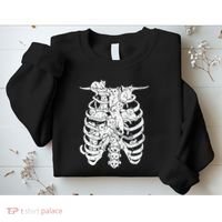 Ribcage Cats Pastel Goth Alt Clothes Aesthetic Egirl Sweatshirt thumb 2