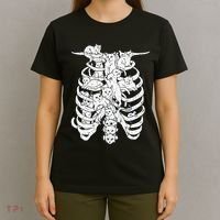 Ribcage Cats Pastel Goth Alt Clothes Aesthetic Egirl T-Shirt thumb 4