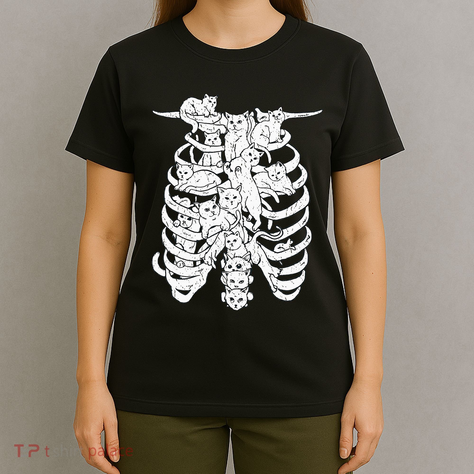 Ribcage Cats Pastel Goth Alt Clothes Aesthetic Egirl T-Shirt