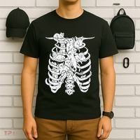 Ribcage Cats Pastel Goth Alt Clothes Aesthetic Egirl T-Shirt thumb 6