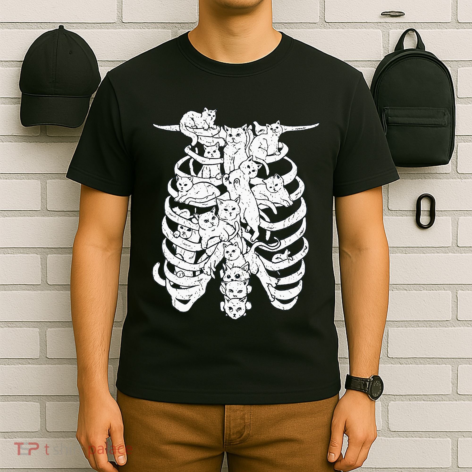 Ribcage Cats Pastel Goth Alt Clothes Aesthetic Egirl T-Shirt