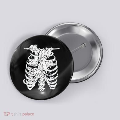 Ribcage Cats Pastel Goth Alt Clothes Aesthetic Egirl Button