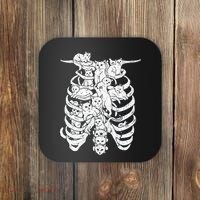 Ribcage Cats Pastel Goth Alt Clothes Aesthetic Egirl Coaster thumb 0