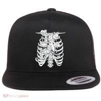 Ribcage Cats Pastel Goth Alt Clothes Aesthetic Egirl Flat Bill Trucker Hat thumb 0
