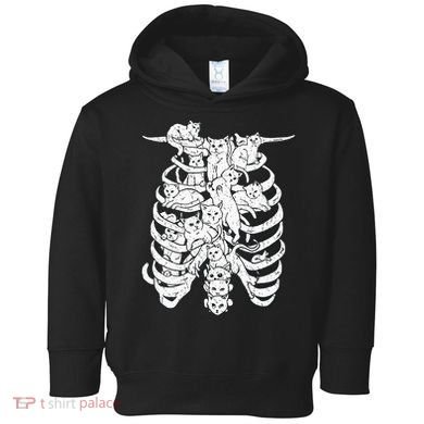 Ribcage Cats Pastel Goth Alt Clothes Aesthetic Egirl Toddler Hoodie