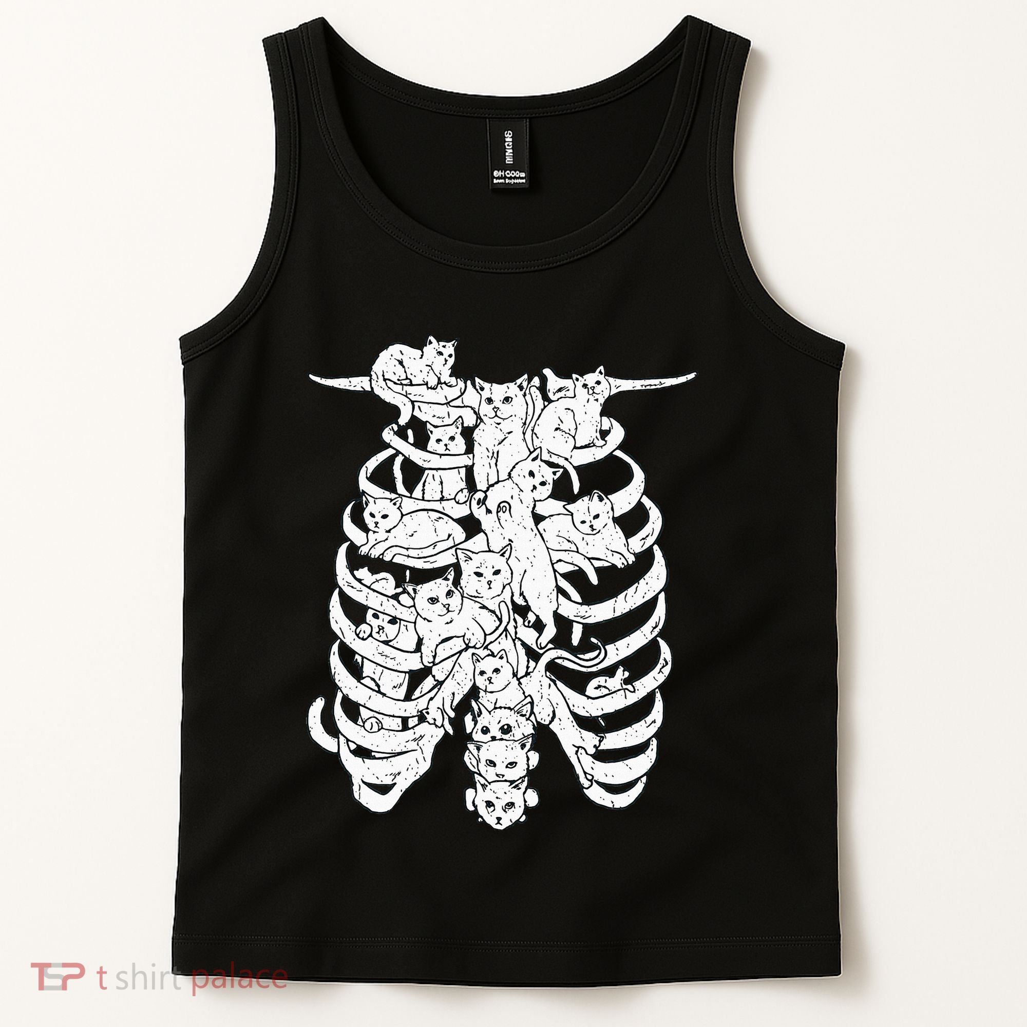 Ribcage Cats Pastel Goth Alt Clothes Aesthetic Egirl Tank Top