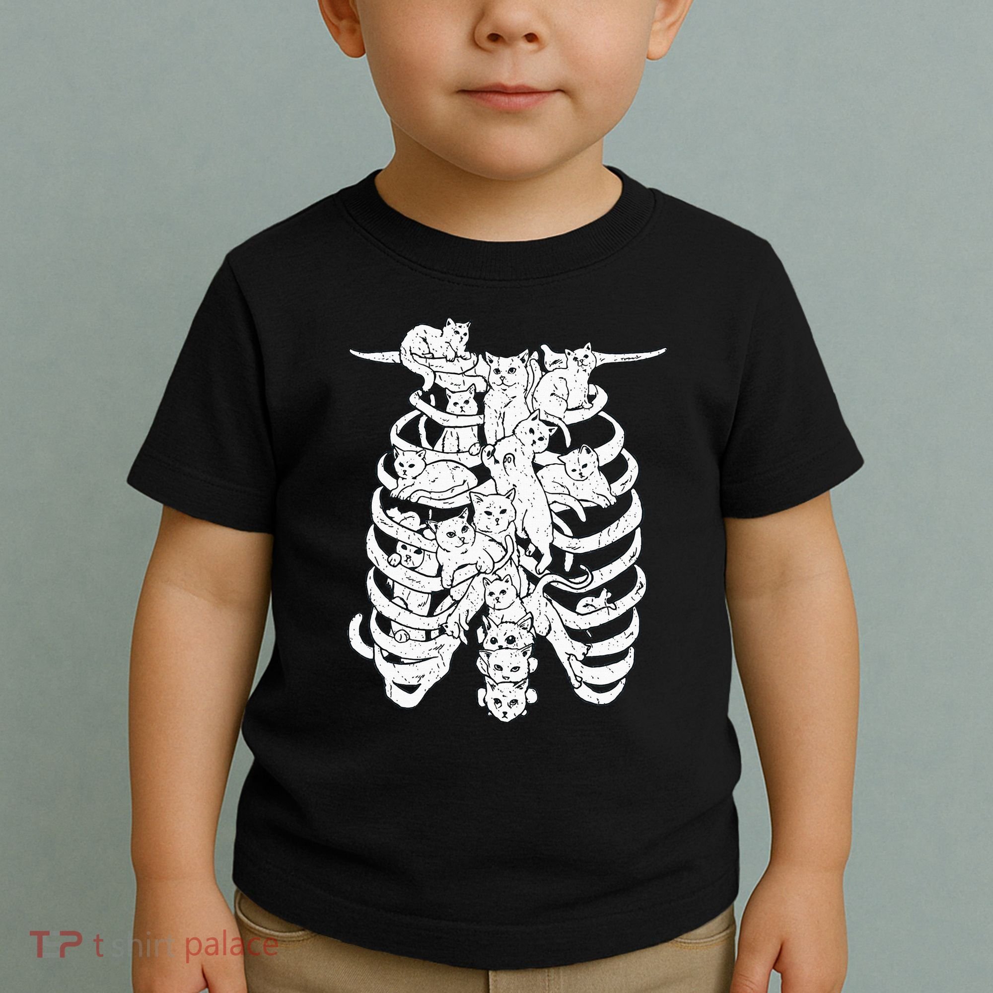 Ribcage Cats Pastel Goth Alt Clothes Aesthetic Egirl Toddler T-Shirt