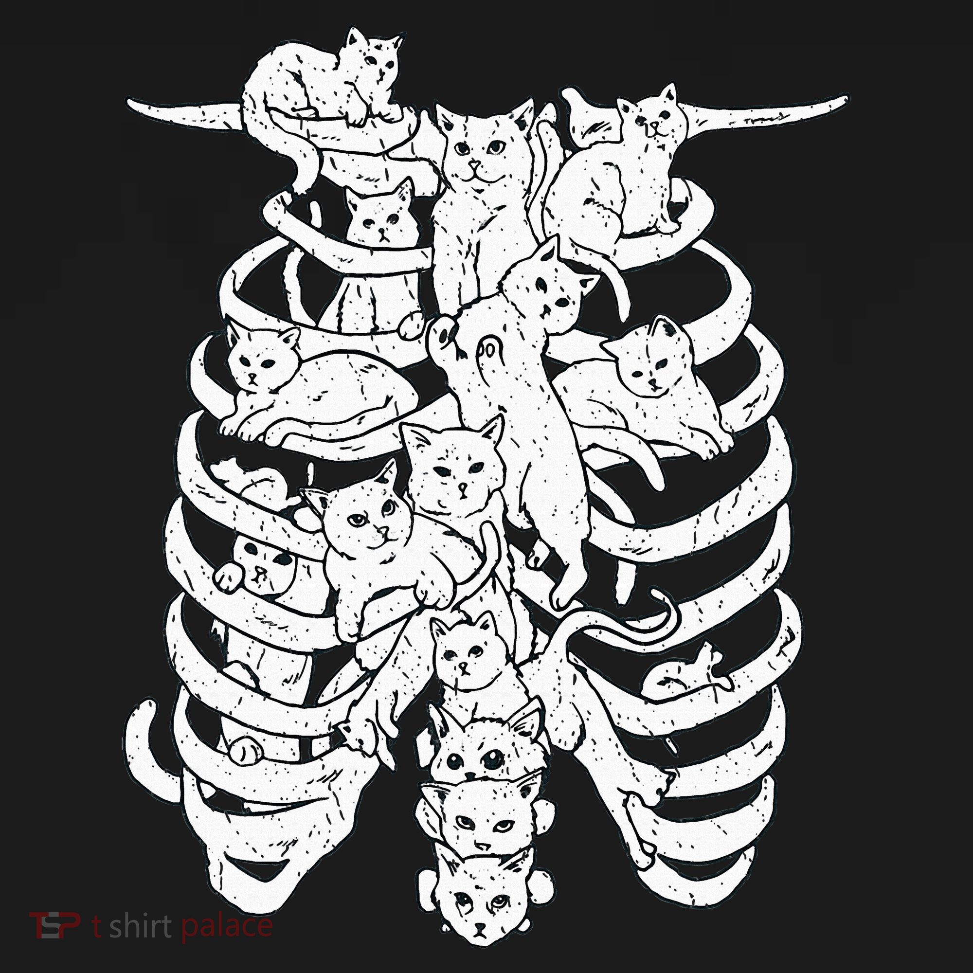 Ribcage Cats Pastel Goth Alt Clothes Aesthetic Egirl Women's Long Sleeve Shirt