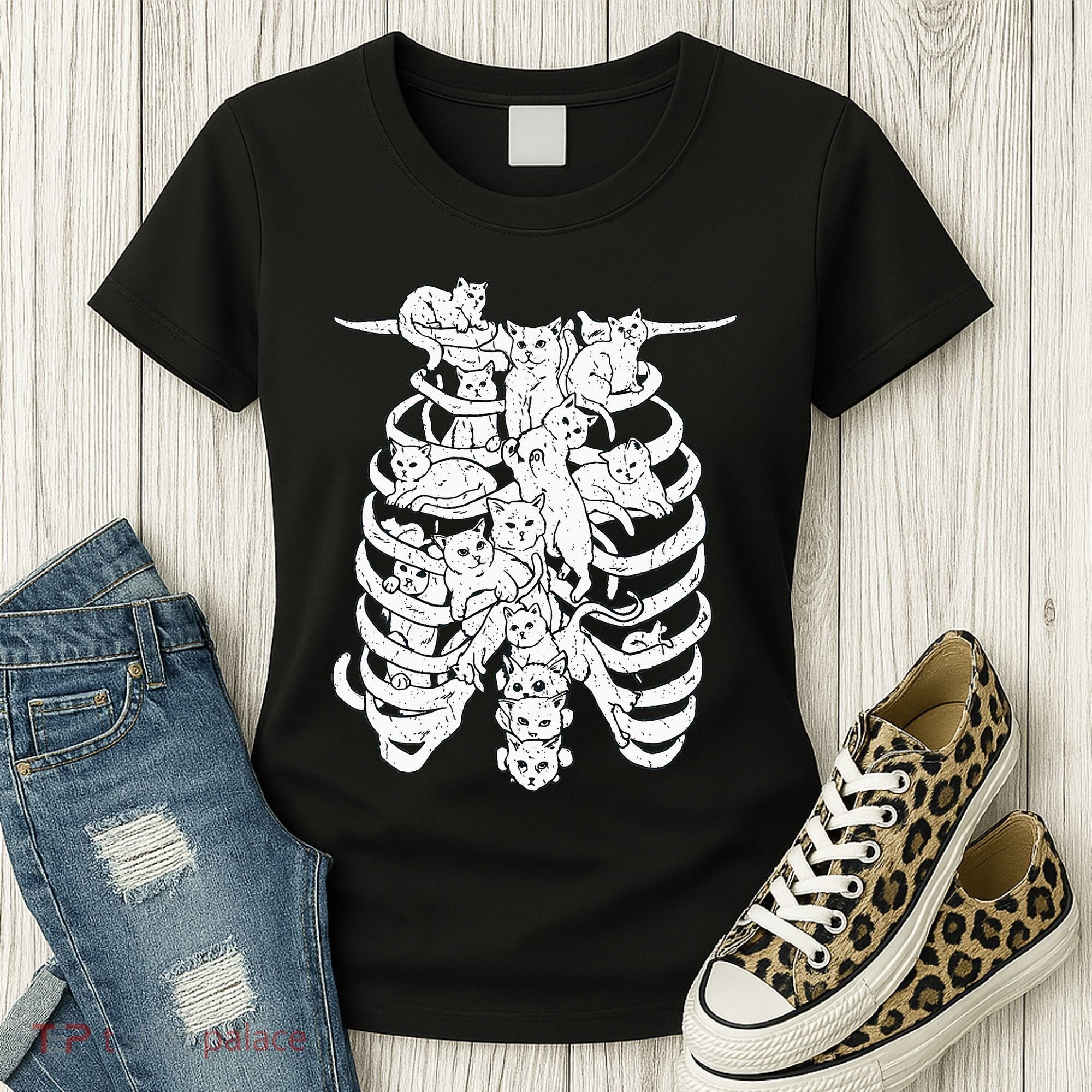 Ribcage Cats Pastel Goth Alt Clothes Aesthetic Egirl Women's T-Shirt