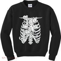 Ribcage Cats Pastel Goth Alt Clothes Aesthetic Egirl Kids Sweatshirt thumb 0