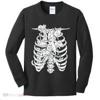 Ribcage Cats Pastel Goth Alt Clothes Aesthetic Egirl Kids Long Sleeve Shirt thumb 0