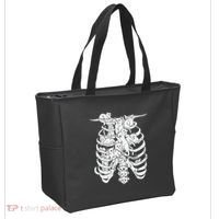 Ribcage Cats Pastel Goth Alt Clothes Aesthetic Egirl Tote Bag thumb 2