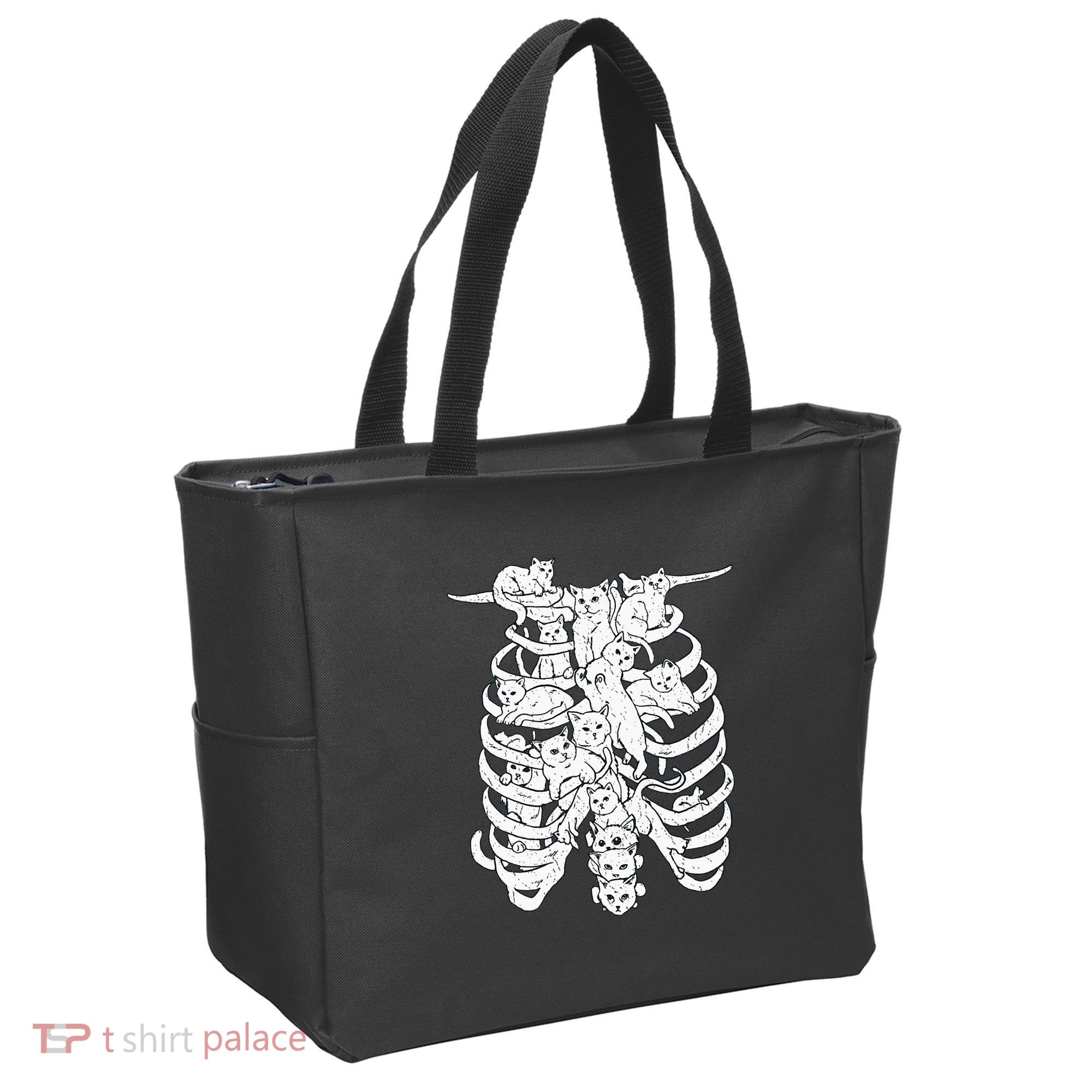 Ribcage Cats Pastel Goth Alt Clothes Aesthetic Egirl Tote Bag