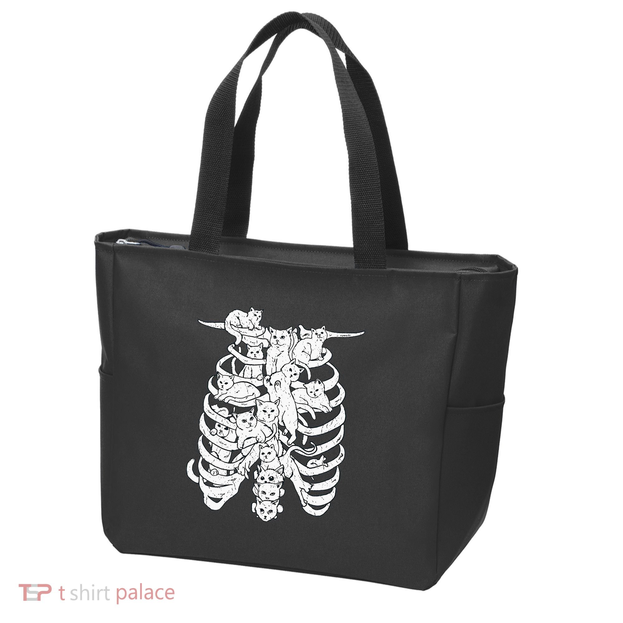 Ribcage Cats Pastel Goth Alt Clothes Aesthetic Egirl Tote Bag