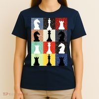 Retro Chess Player Shirt Gift Vintage Chess Pieces T-Shirt thumb 4