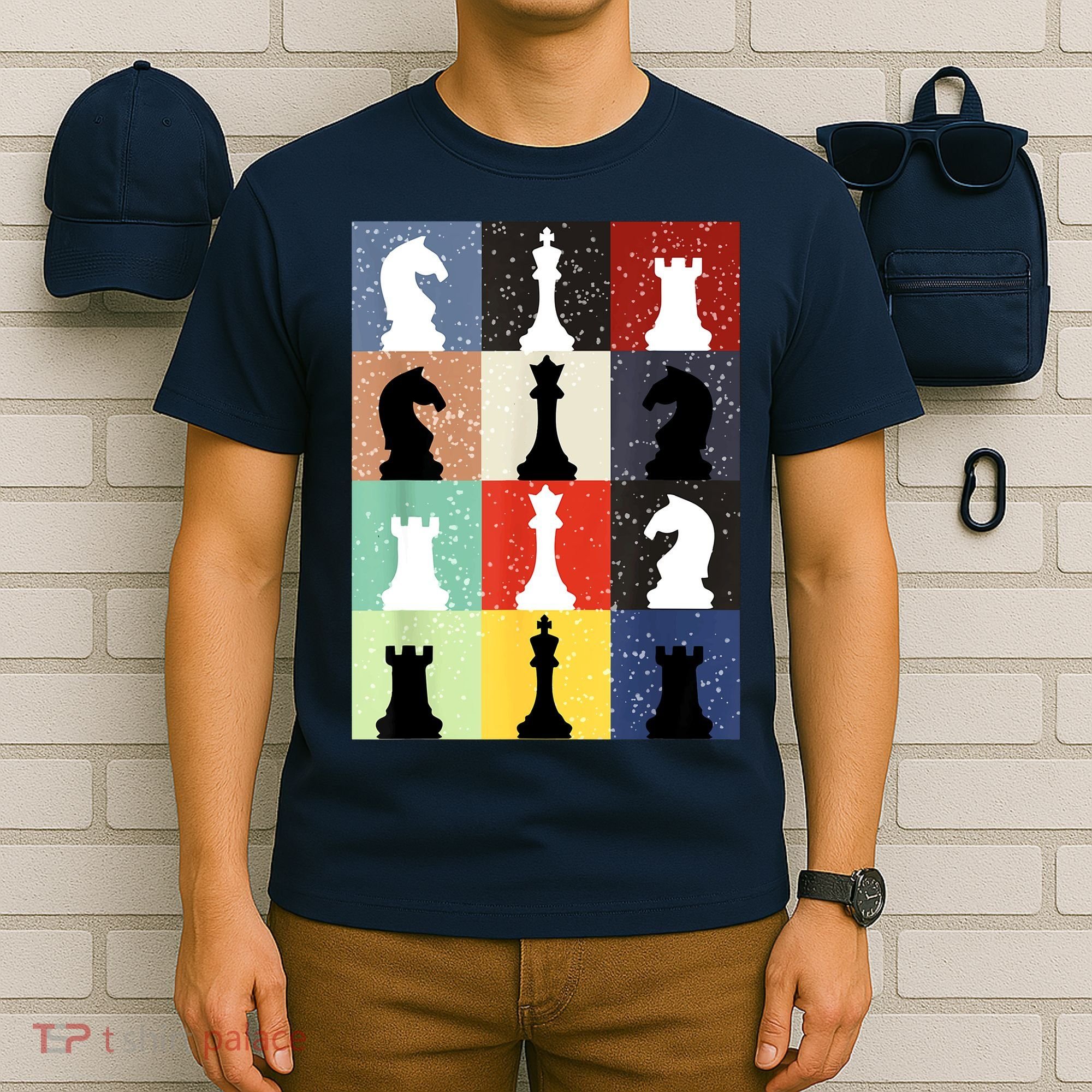 Retro Chess Player Shirt Gift Vintage Chess Pieces T-Shirt