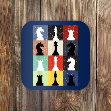 Retro Chess Player Shirt Gift Vintage Chess Pieces Coaster