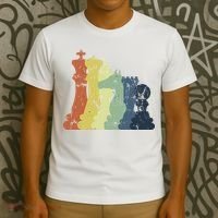 Retro Chess Player Shirt Gift Vintage Chess Pieces T-Shirt thumb 3